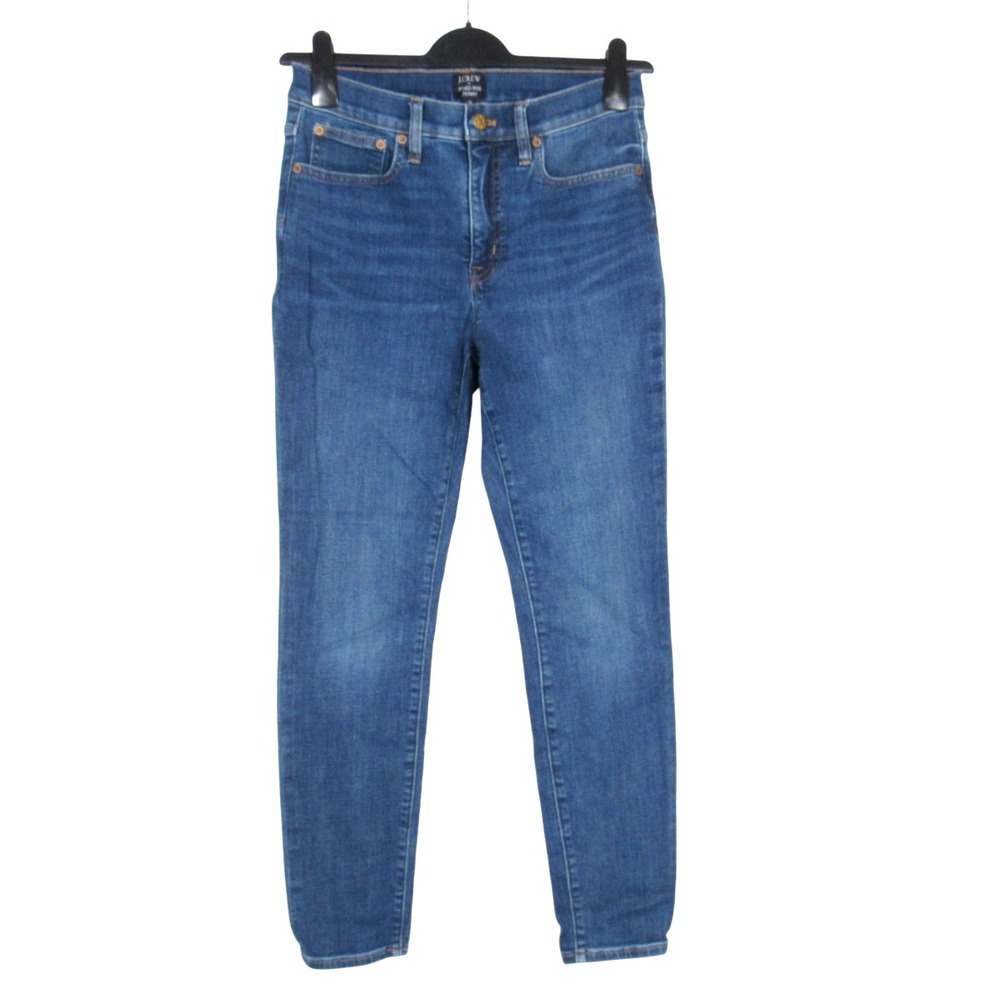 J. CREW Women's 9" MID-RISE SKINNY LEG Med-Wash 5-POCKET Denim Jeans Sz 28
